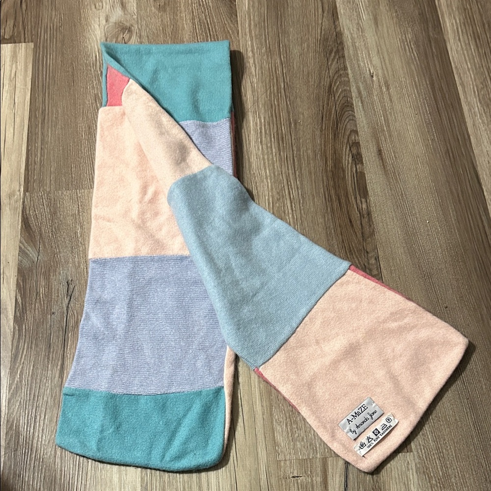 A-Maze by Amanda Jane Color Block Scarf with Pastel Tones